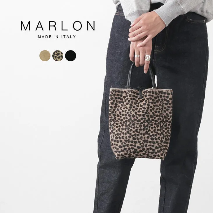 【30％OFF】MARLON（マーロン） ハラコ ショッパー ミニバッグ / ショルダーストラップ / レディース / ハンドバッグ / 2way / 牛革 レザー / レオパード / イタリア製 / SHOPPER MINI HALF PONY CON 