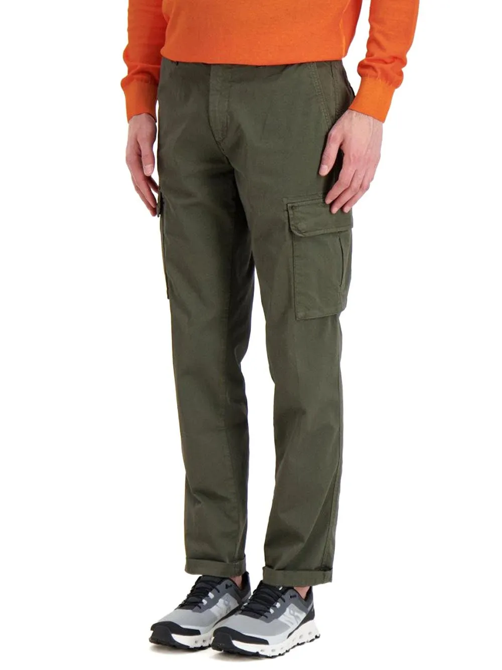 40Weft Pantalone Uomo Aiko-1701 Verde militare