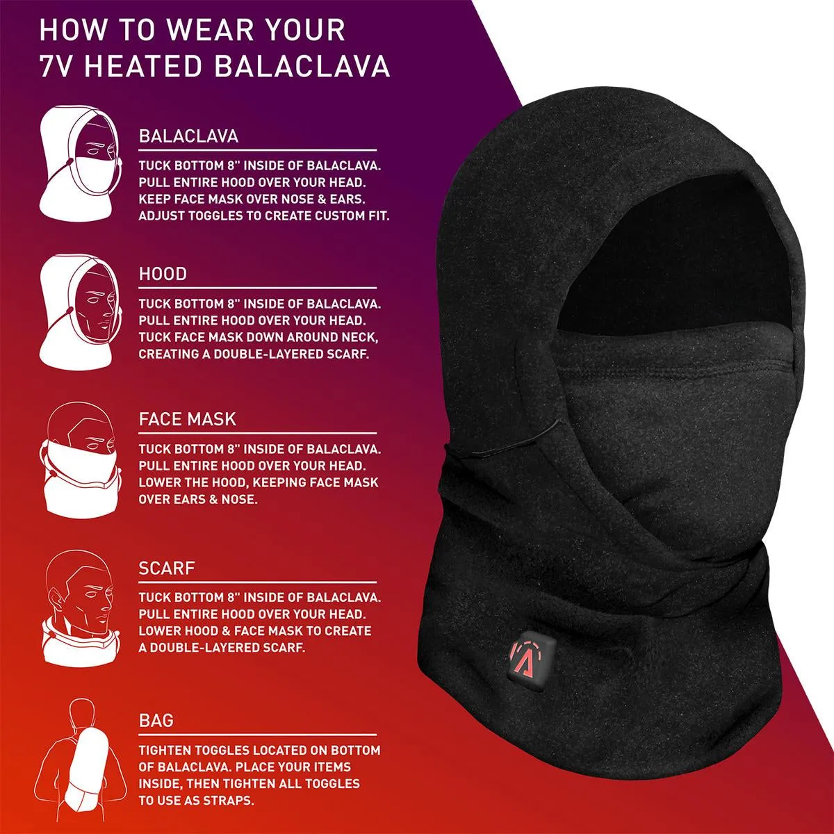 Aheata 7V Battery Heated Balaclava