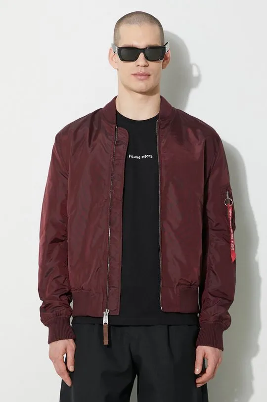 Alpha Industries bomber jacket men’s maroon color