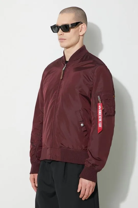 Alpha Industries bomber jacket men’s maroon color