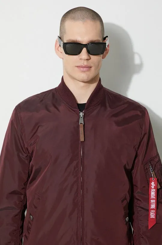 Alpha Industries bomber jacket men’s maroon color