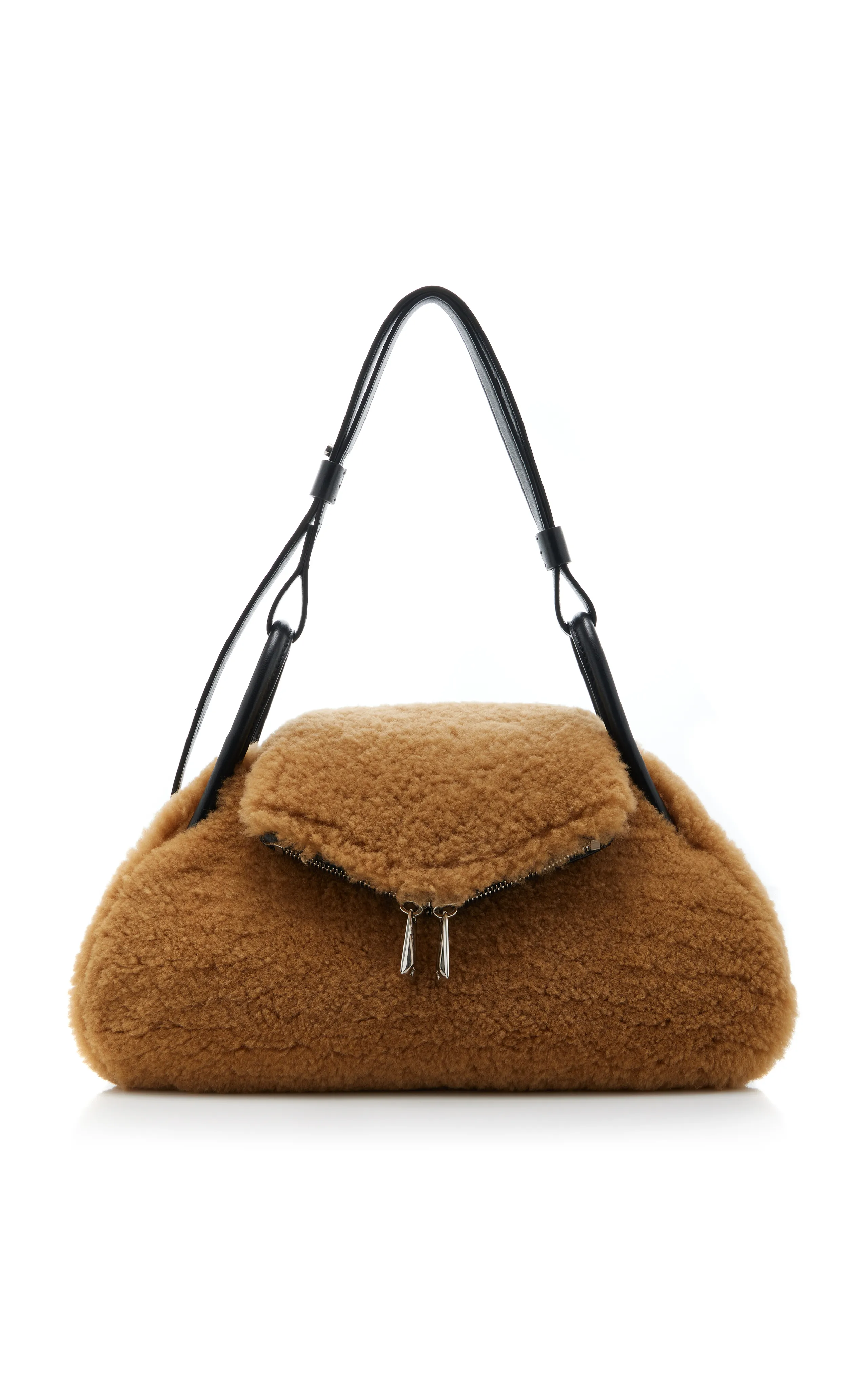 Amina Muaddi Gemini Shearling Bag