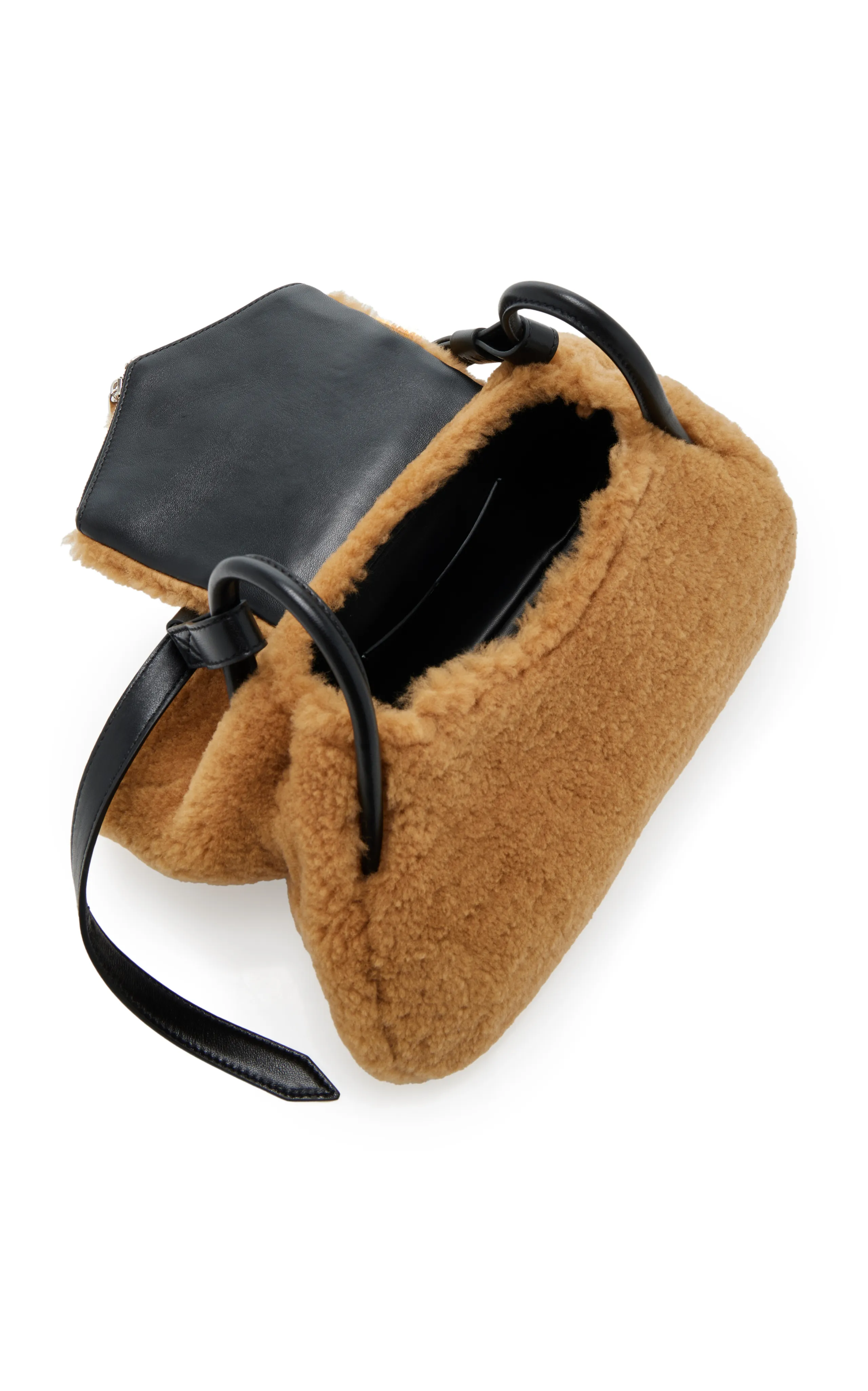 Amina Muaddi Gemini Shearling Bag