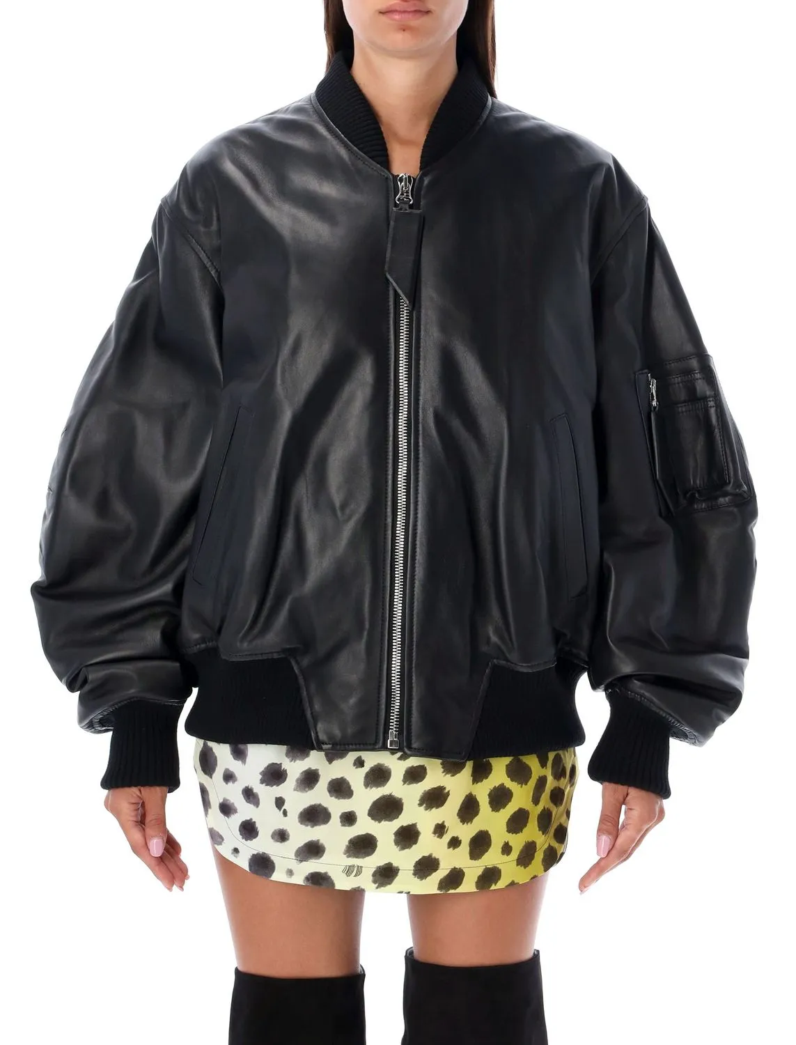 ANJA LEATHER BOMBER