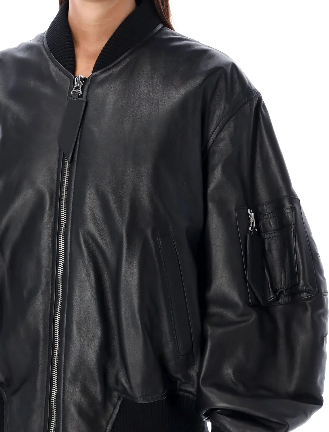 ANJA LEATHER BOMBER