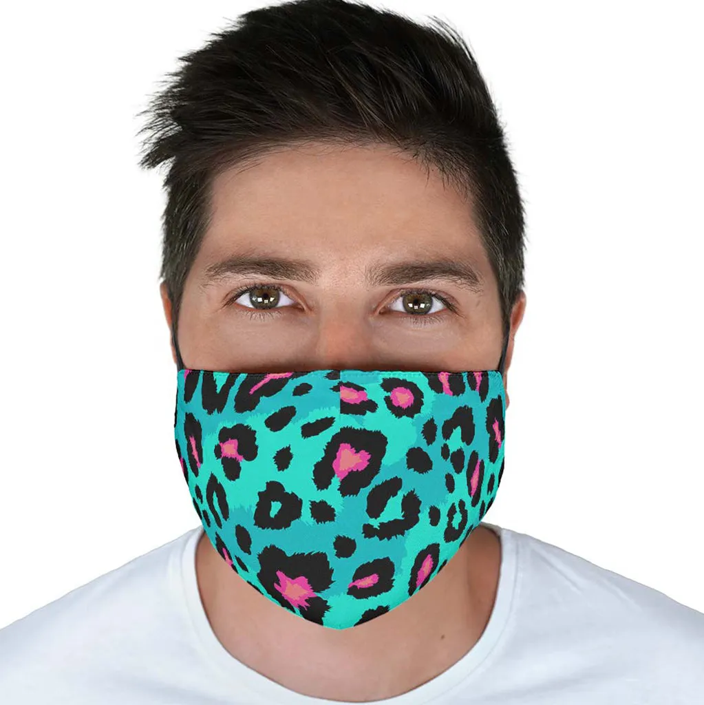 Aqua Cheetah Face Cover