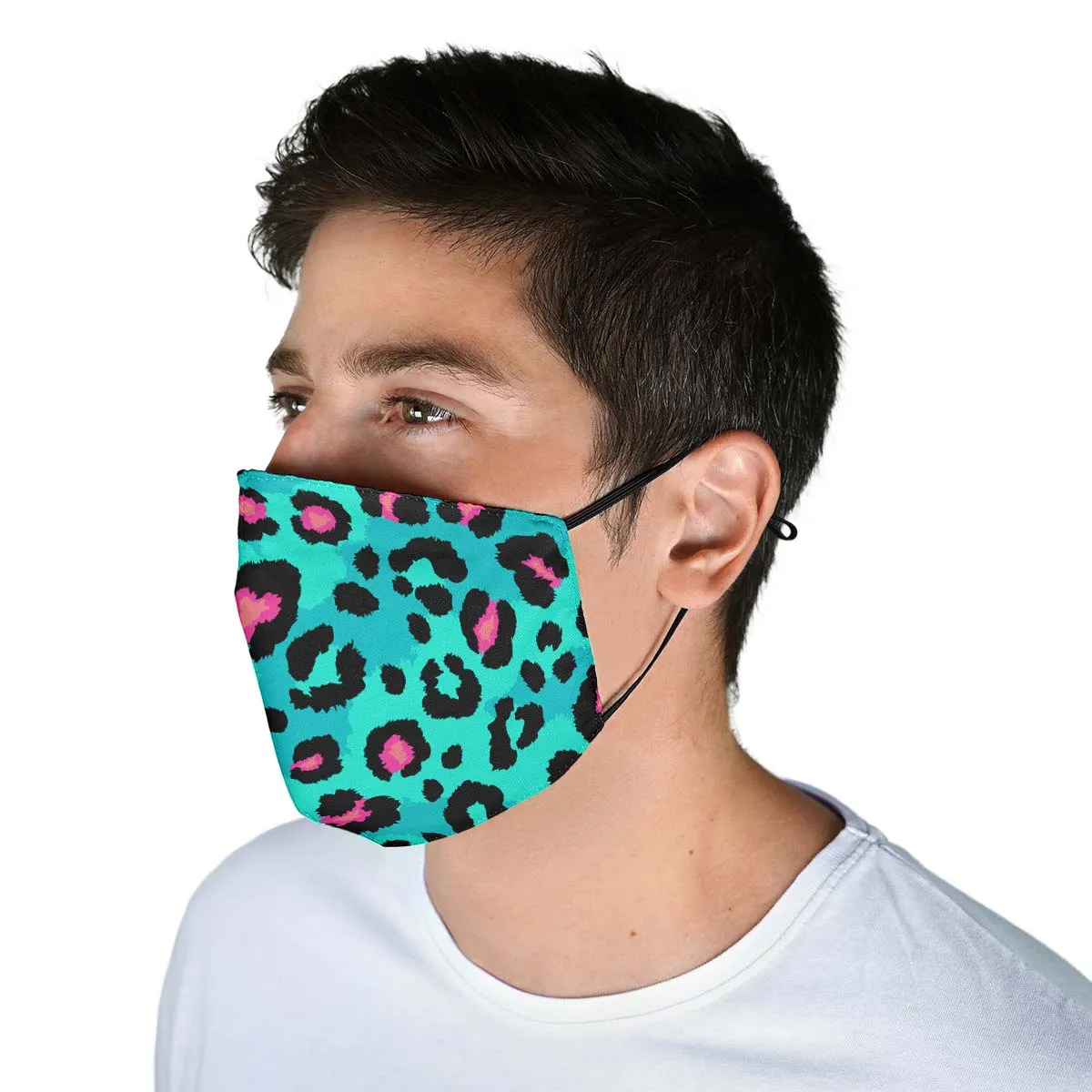 Aqua Cheetah Face Cover