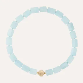 Aquamarine Smooth Barrel Necklace