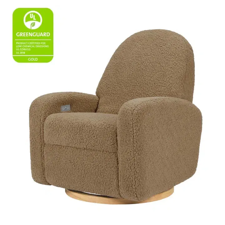 Babyletto - Nami Electronic Glider + Recliner - Luxe Cortado Shearling with Light Wood Base