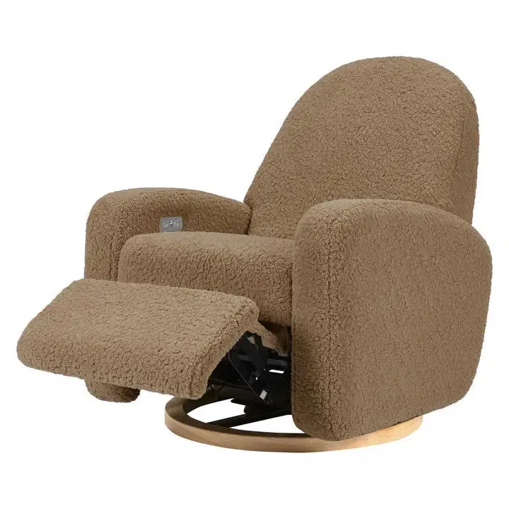 Babyletto - Nami Electronic Glider + Recliner - Luxe Cortado Shearling with Light Wood Base