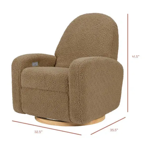 Babyletto - Nami Electronic Glider + Recliner - Luxe Cortado Shearling with Light Wood Base