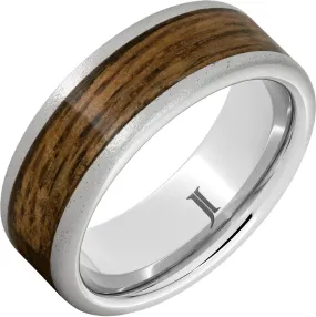 Barrel Aged Serinium Ring with Bourbon Wood Inlay and Stone Finish