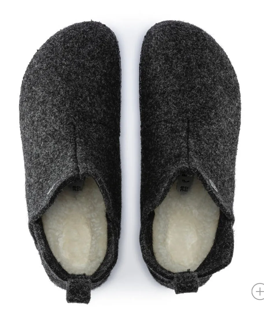 Birkenstock Andermatt Anthracite Shearling Wool Felt