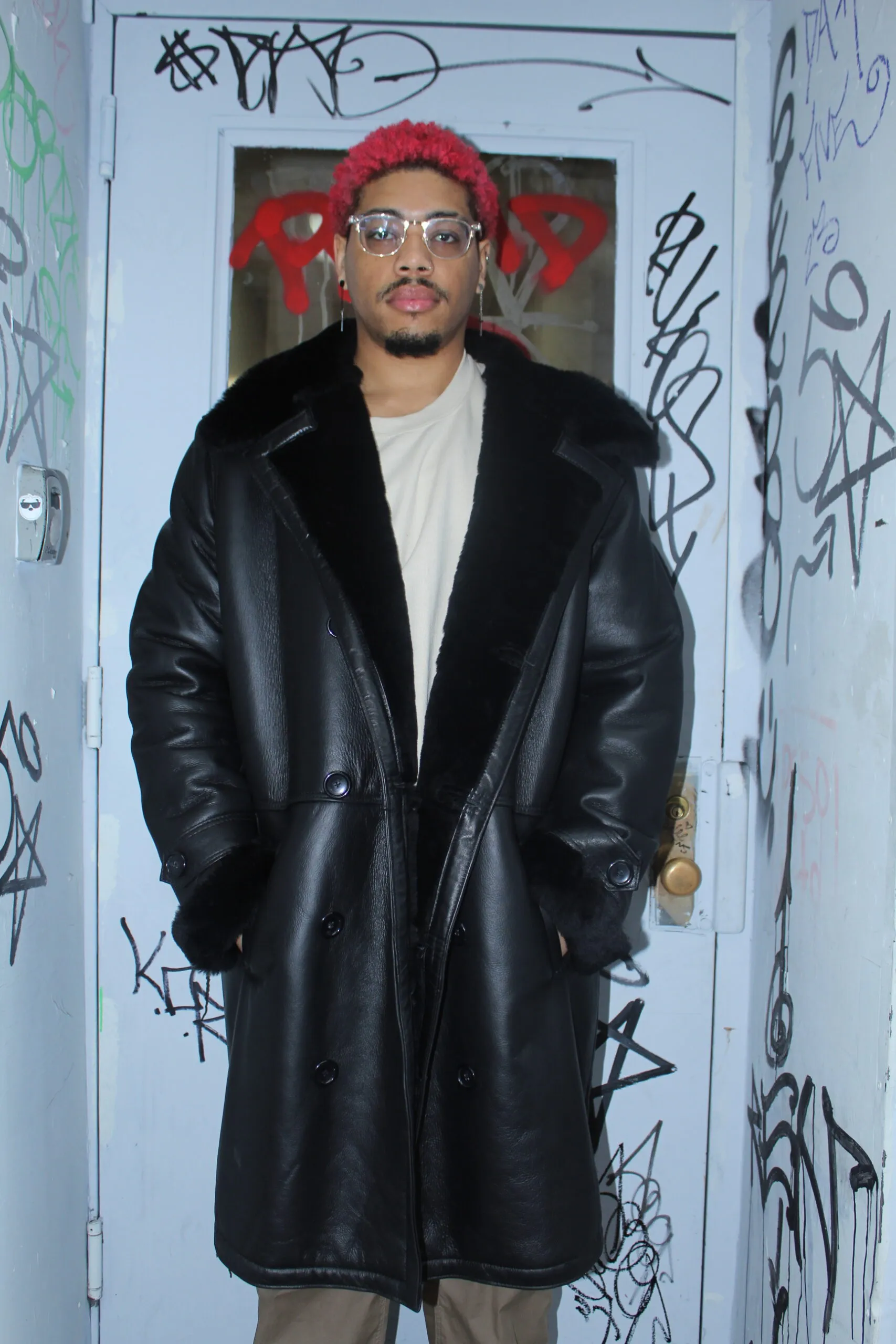 Black Carcoat Shearling with Black Collar - Daniel's Leather