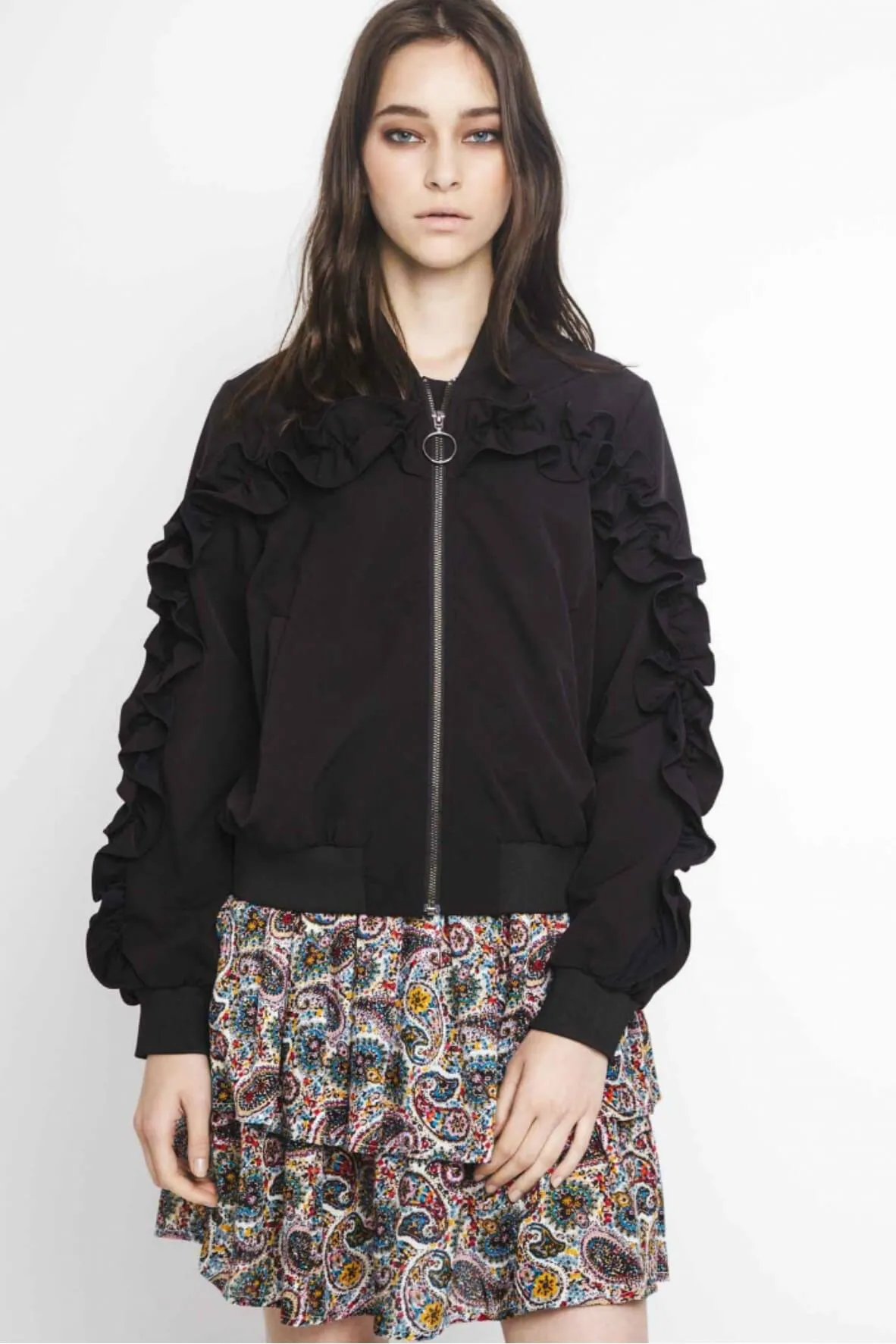 Bomber Black Ruffles