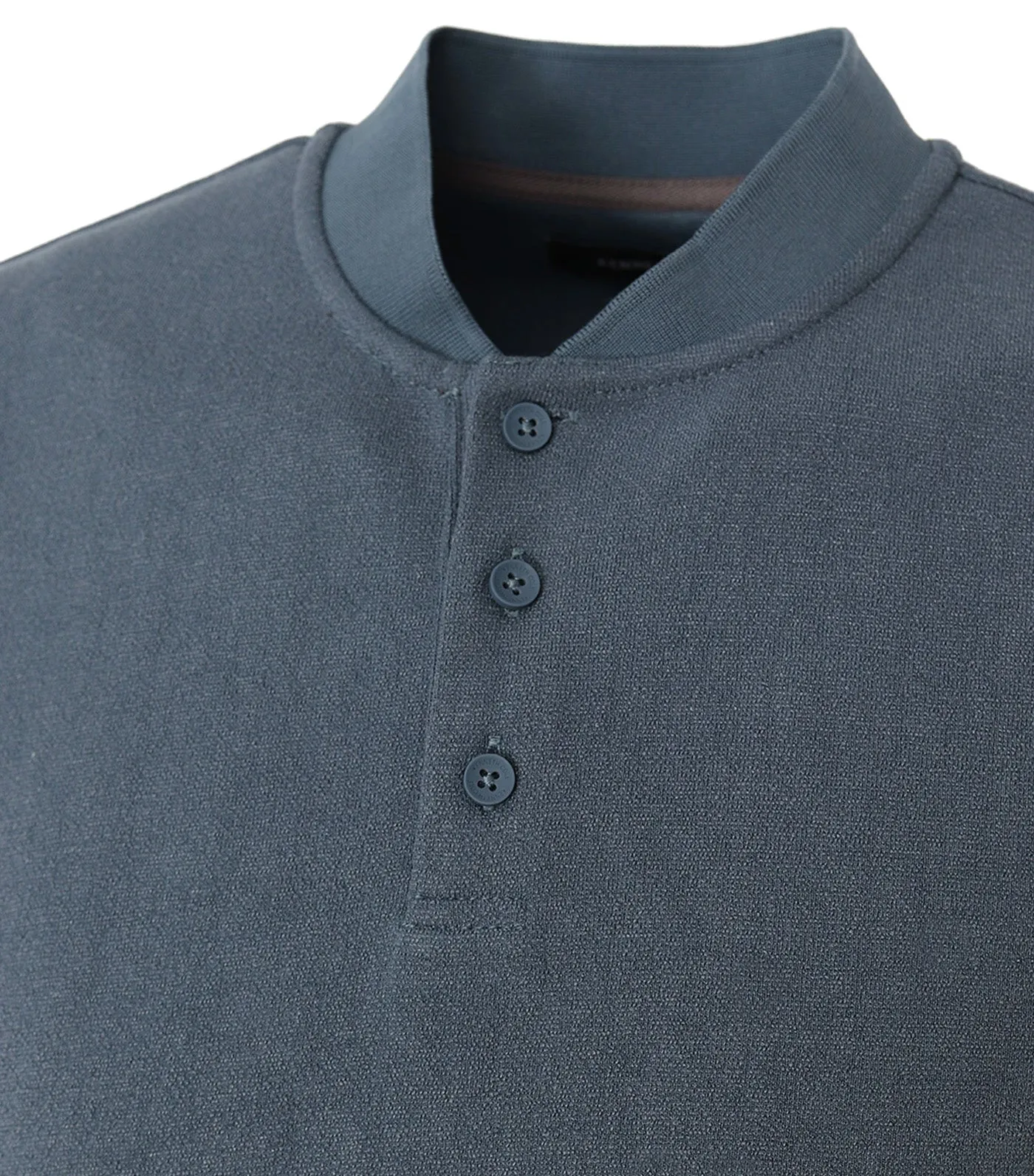 Bomber Collar Henley Blue