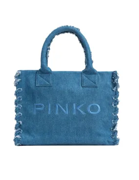 Borsa Pinko donna 100782A1WT beach shopper denim blu