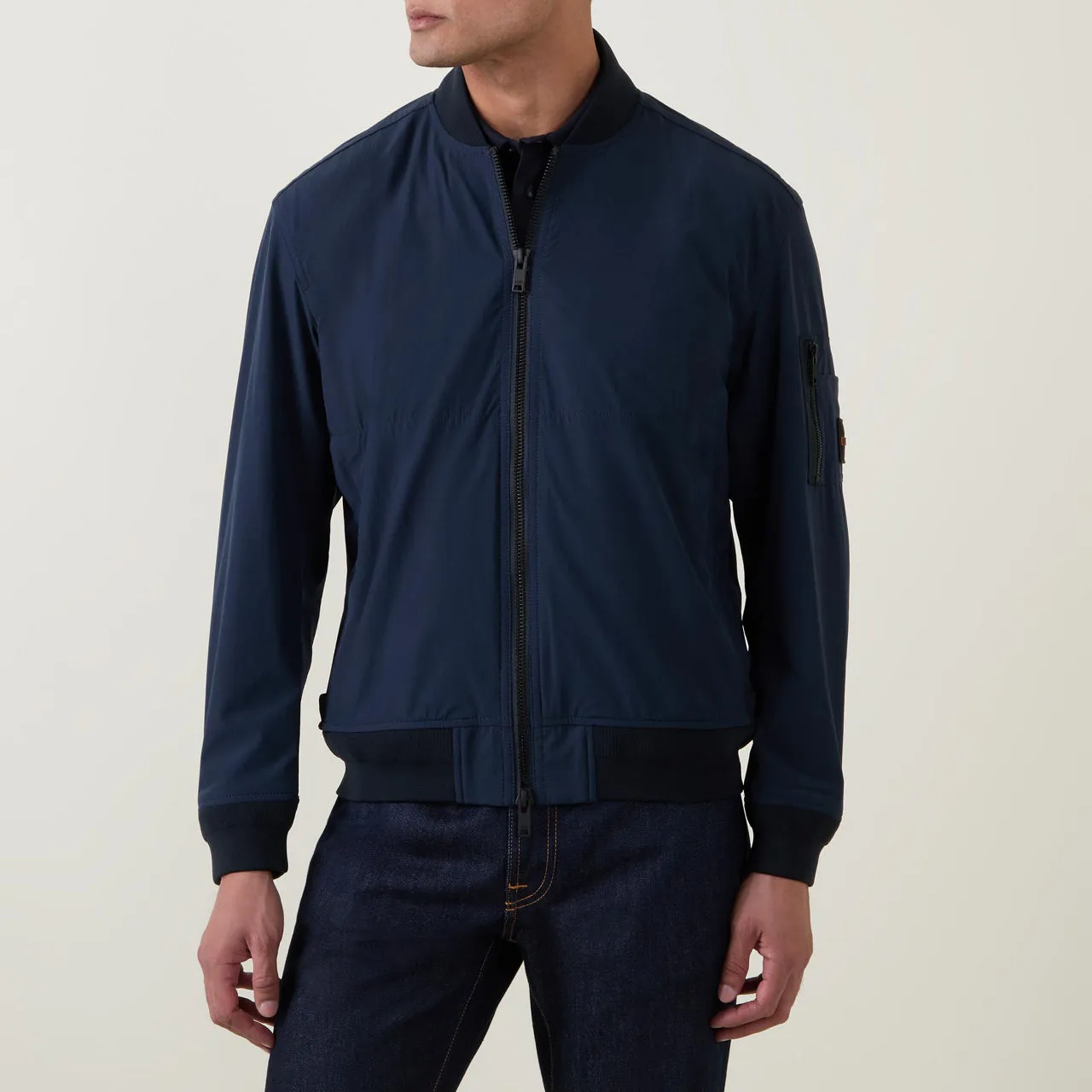 BOSS Bear Logo Bomber Jacket - Dark Blue