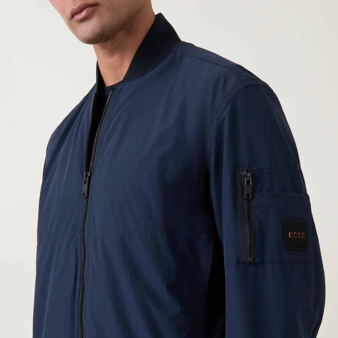 BOSS Bear Logo Bomber Jacket - Dark Blue