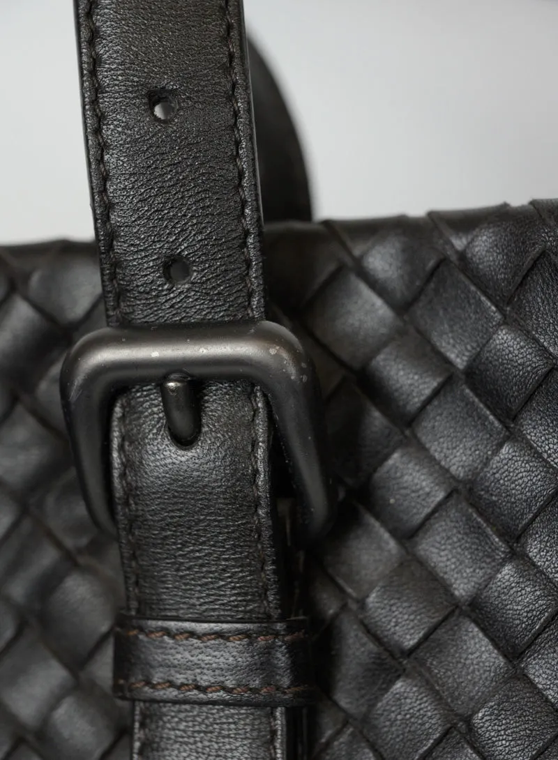 Bottega Veneta Shopper in pelle intrecciata testa di moro