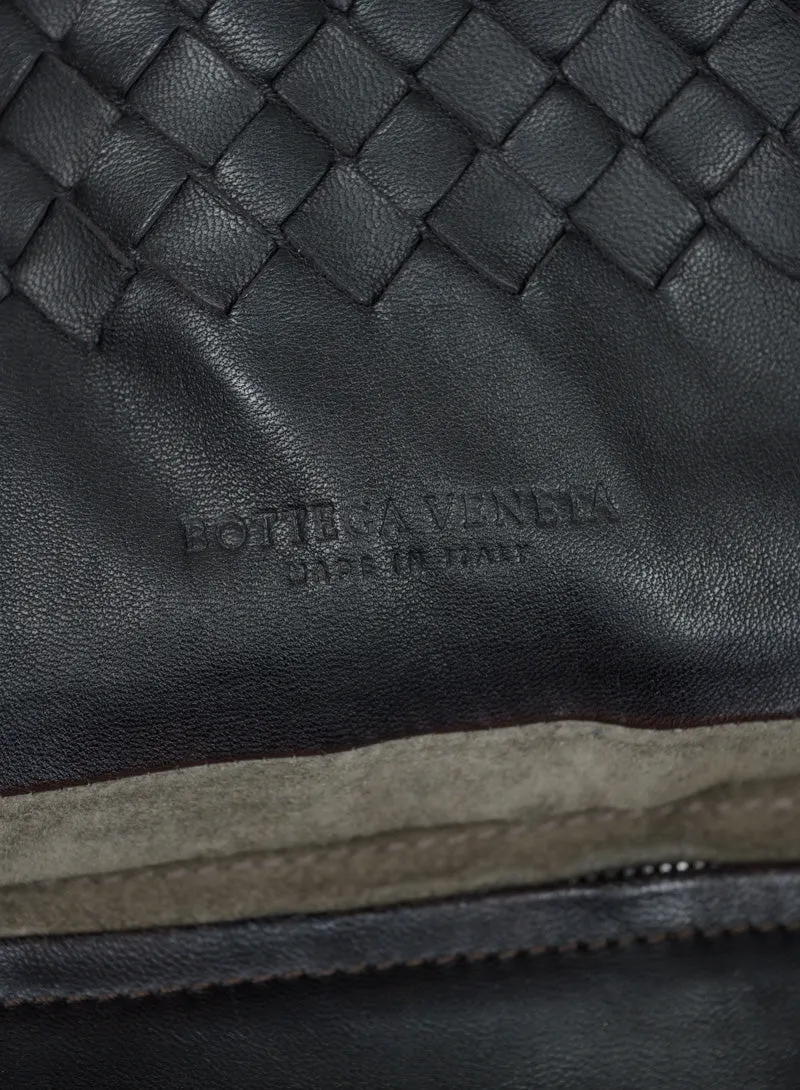 Bottega Veneta Shopper in pelle intrecciata testa di moro