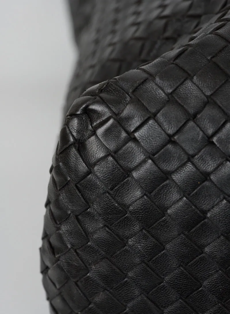 Bottega Veneta Shopper in pelle intrecciata testa di moro