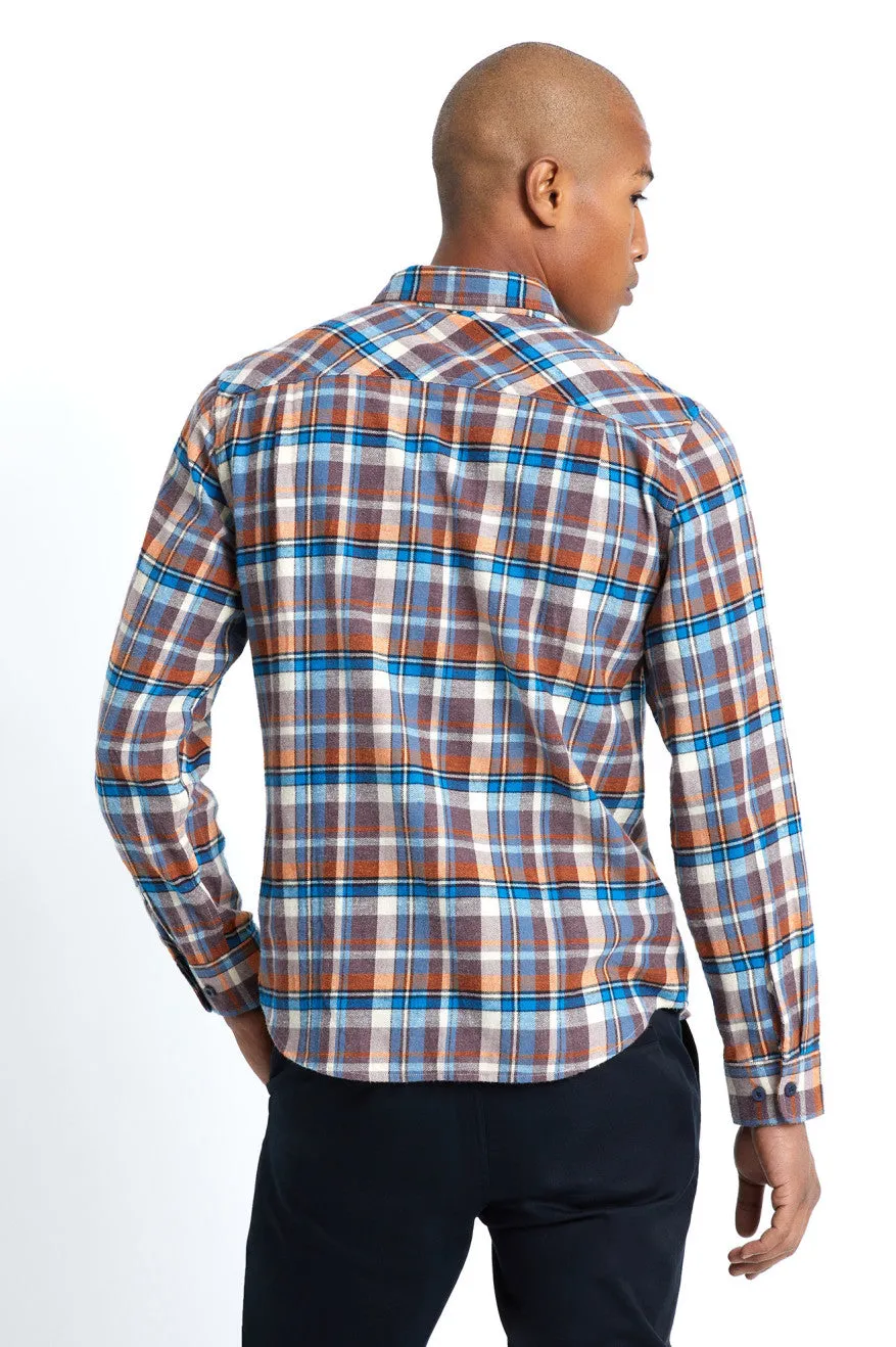 Bowery Lightweight L/S Flannel - Blue/Orange