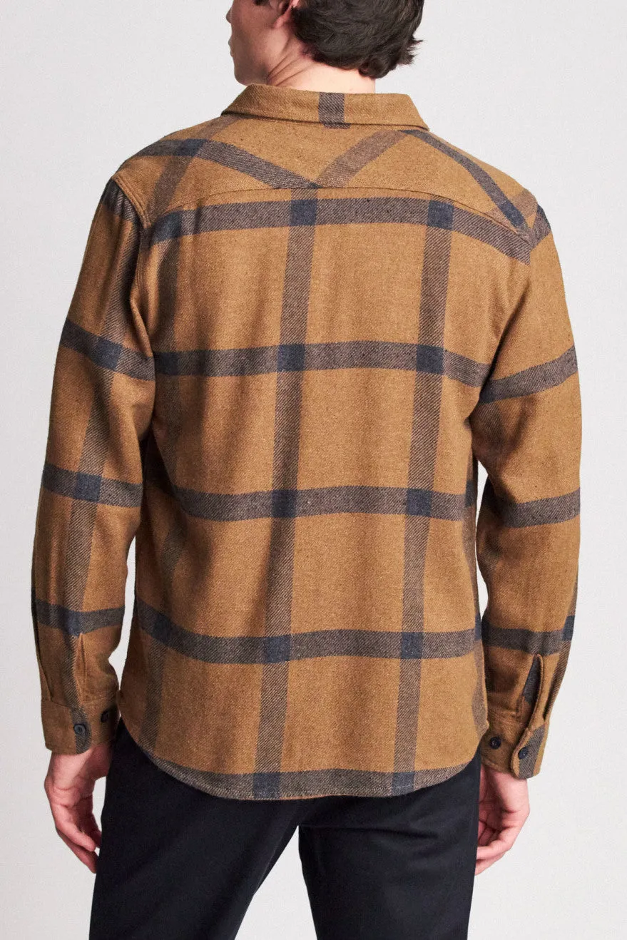 Bowery L/S Flannel - Gold/Navy