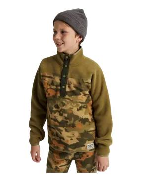 Burton Kid's Spark Fleece Anorak Martini / Kelp Camo 2023 |Kid's Hoodies/Pullovers | Snow Skiers Warehouse