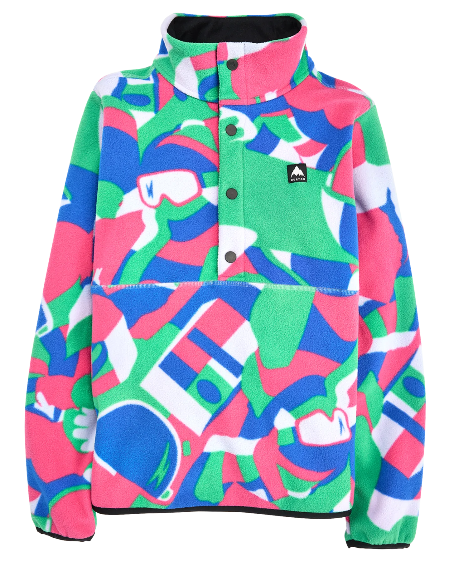 Burton Kids' Cinder Fleece Anorak - Multi Cosmoblock | Shop Clothing at Trojan Wake Ski Snow & Snow Skiers Warehouse