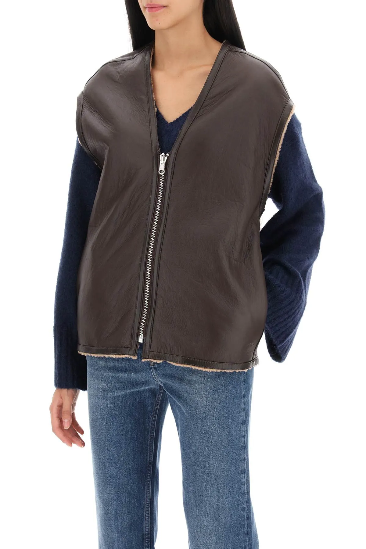 By malene birger veronicas reversible shearling vest Q71882005 TOBACCO BROWN