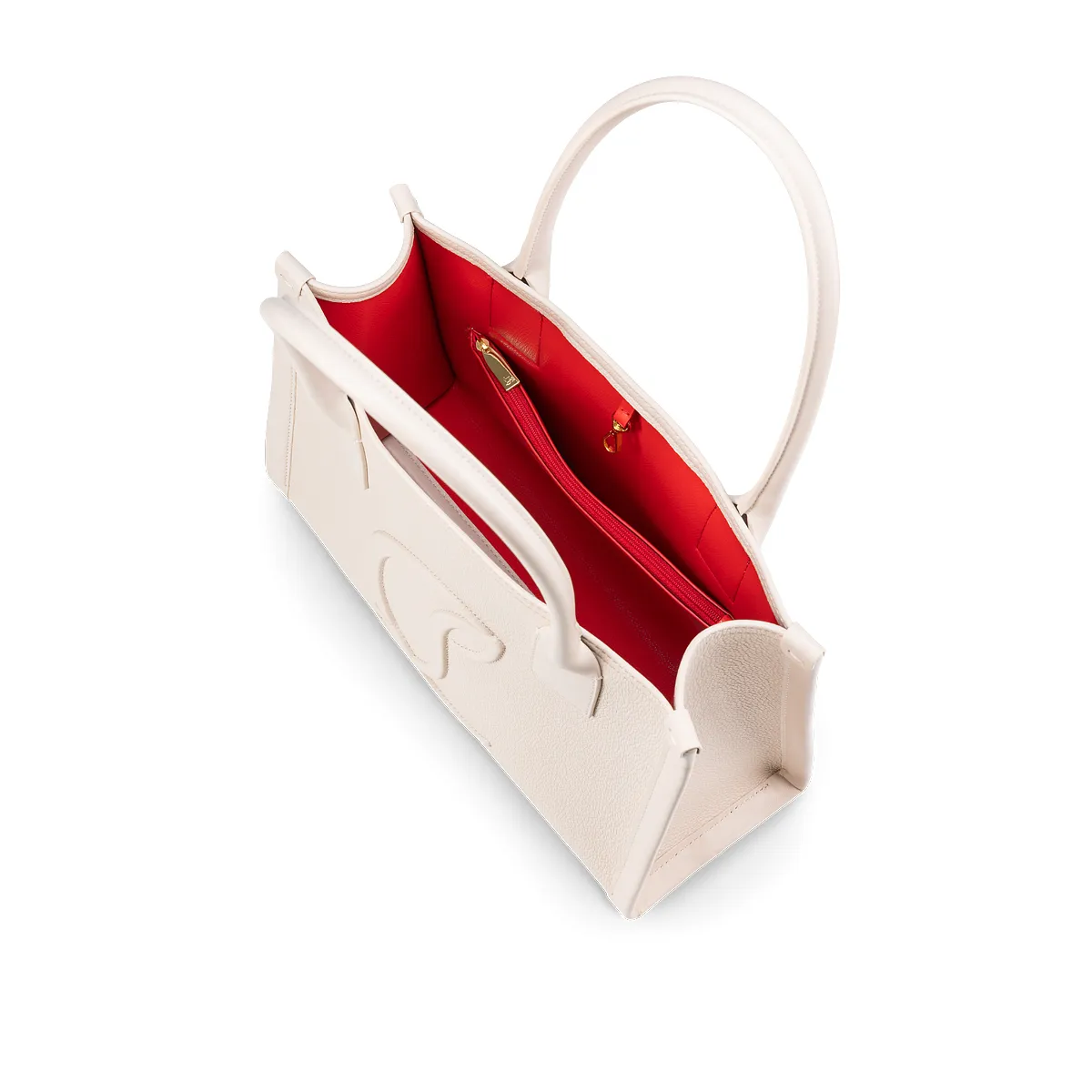 By My Side small Tote bag - Grained calf leather - Leche