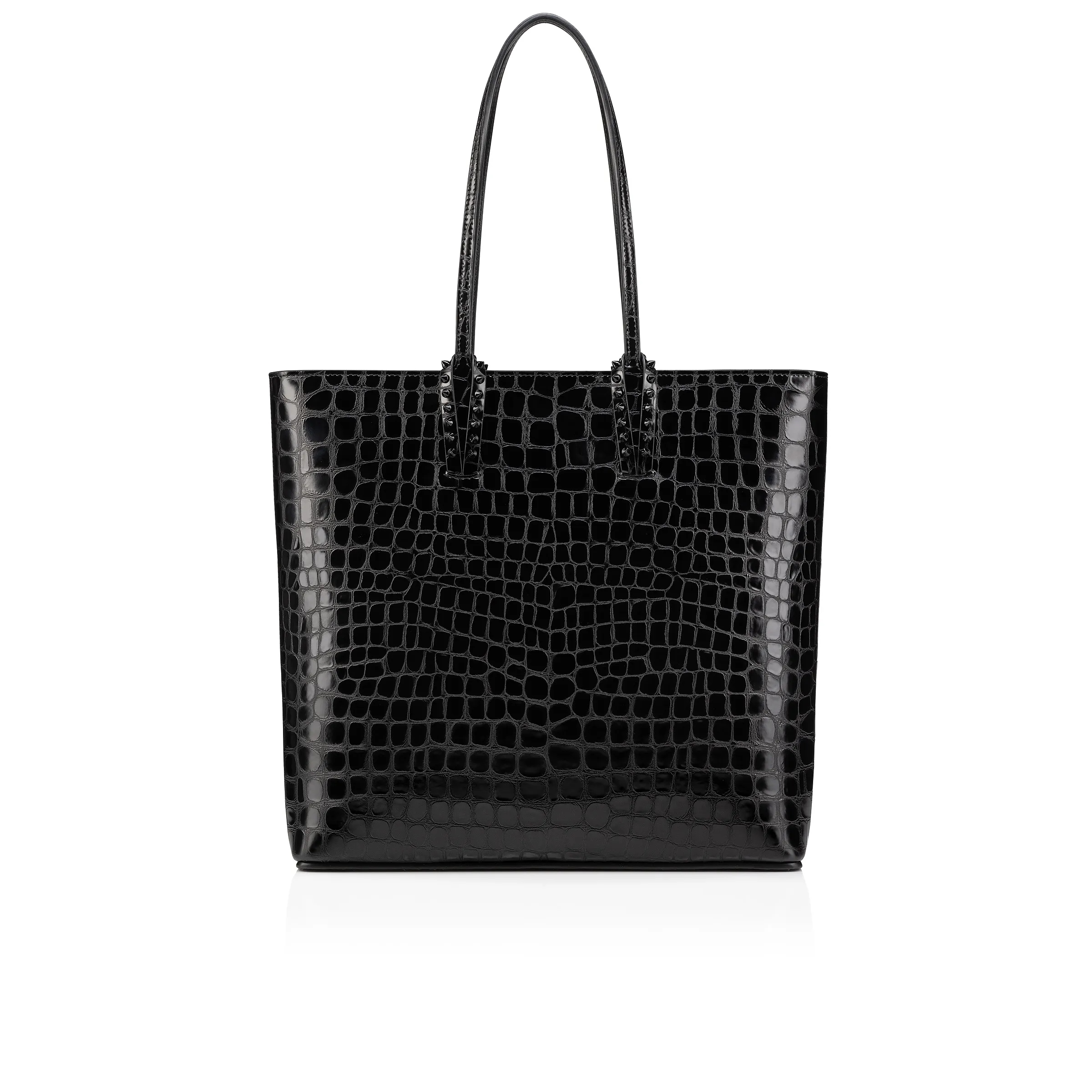 Cabata Tote bag - Alligator embossed calf leather - Black