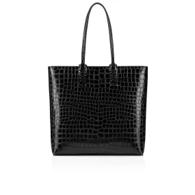 Cabata Tote bag - Alligator embossed calf leather - Black