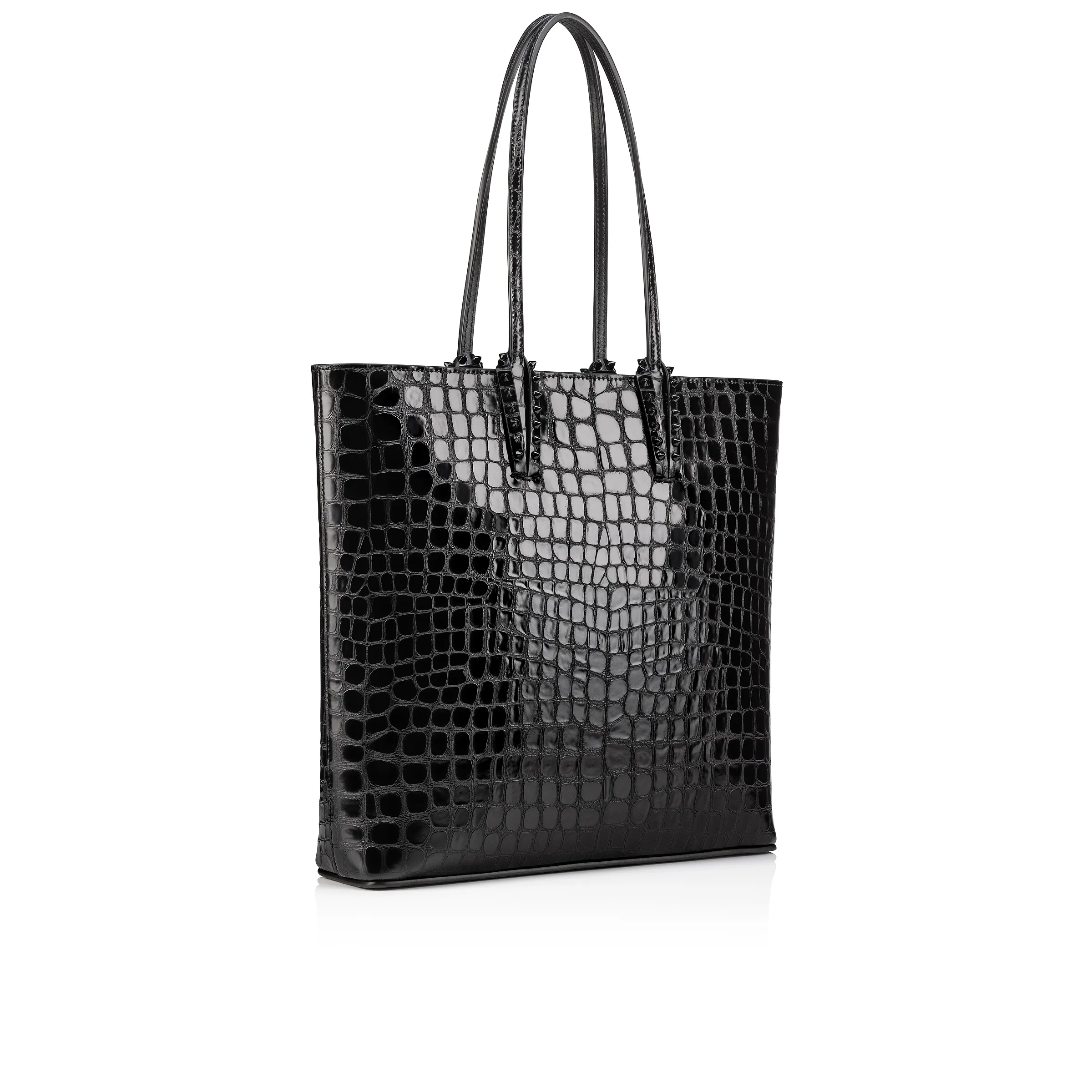 Cabata Tote bag - Alligator embossed calf leather - Black