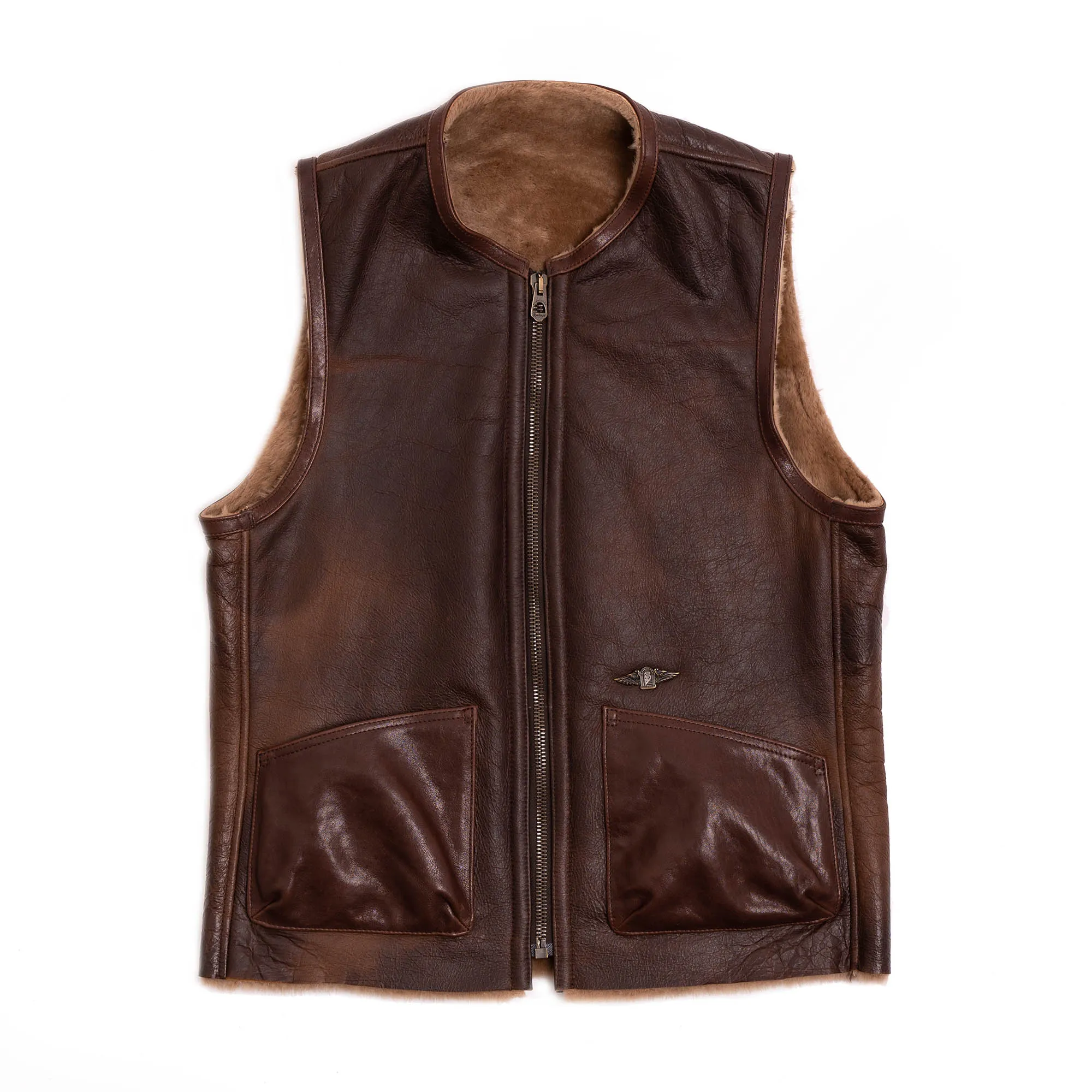 Commando C-3 Seal Brown Shearling Vest - Shangri-la Heritage