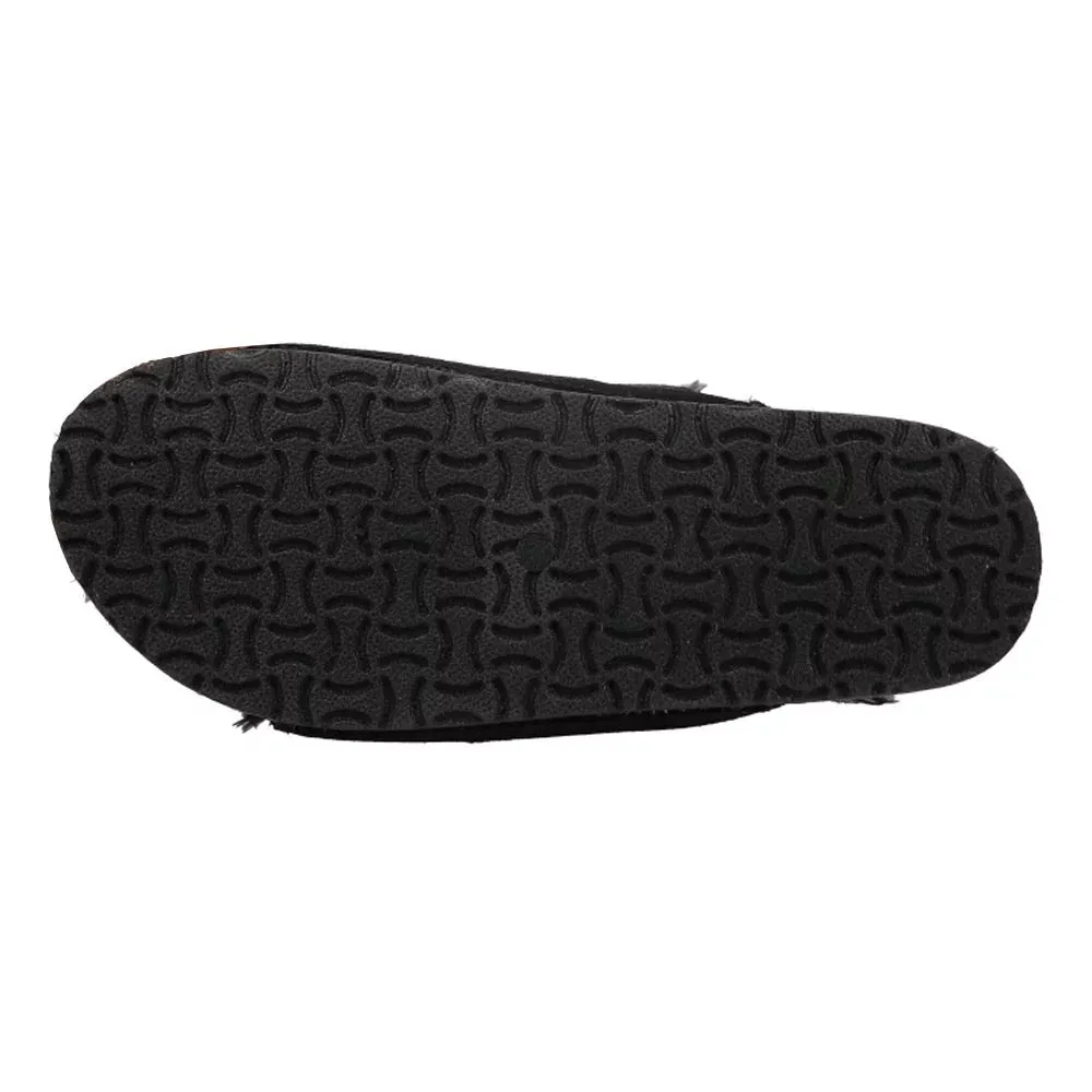 Corkys Women's Laid Back Fuzzy Slip On Sandal - Black 25-2006