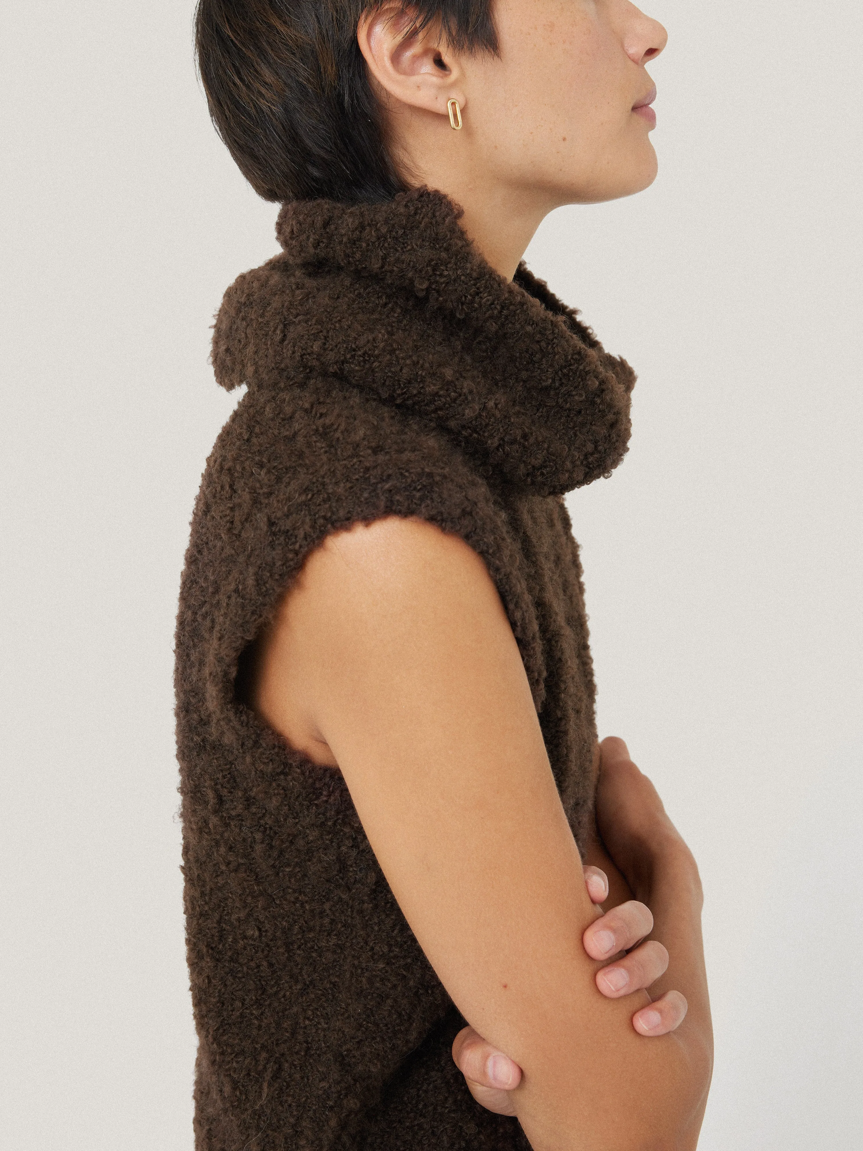 Cosy Boucle Tank and Snood | Brown