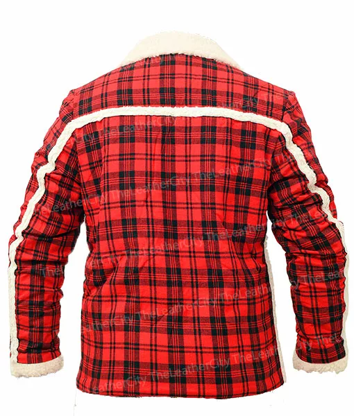 Deadpool's Ryan Reynolds Red Shearling Cotton Flannel Jacket