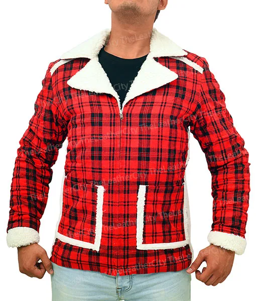 Deadpool's Ryan Reynolds Red Shearling Cotton Flannel Jacket