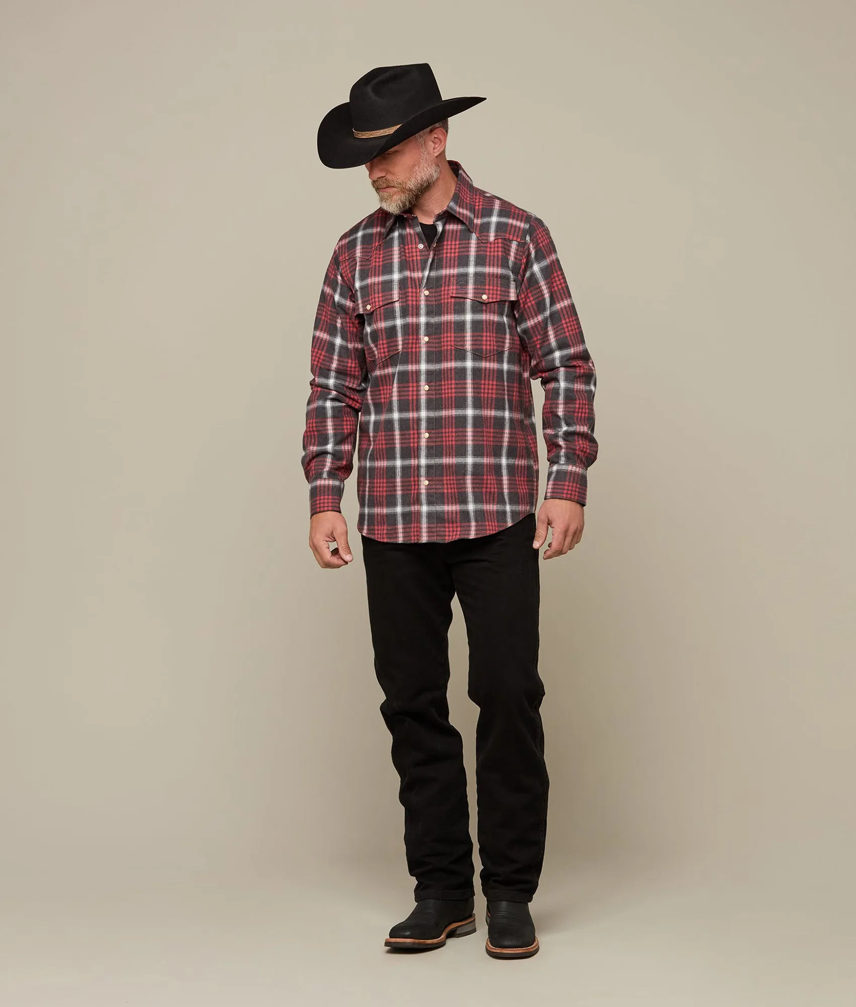 Denver Flannel :: Red/Grey