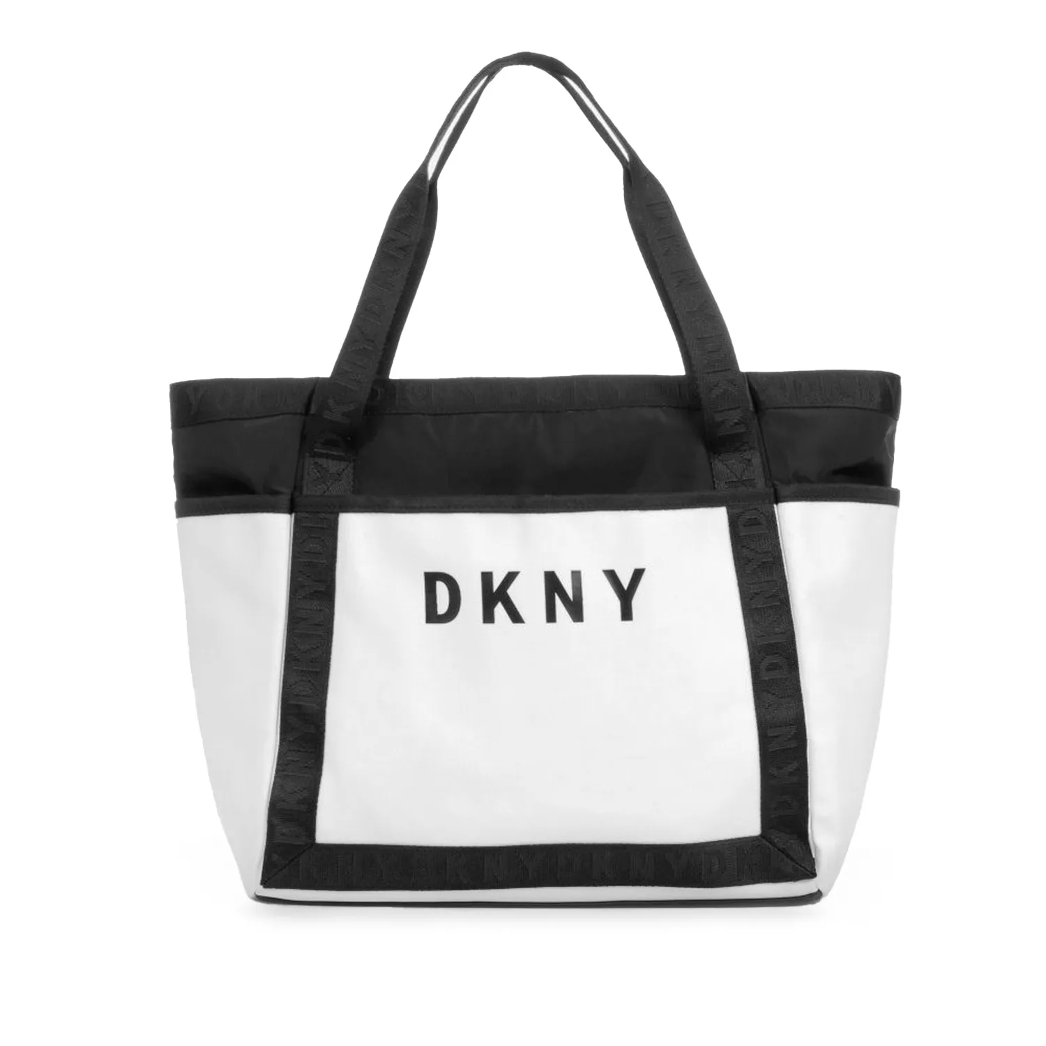 Dkny Black And White Tote Bag With Logo For Girls And Teen