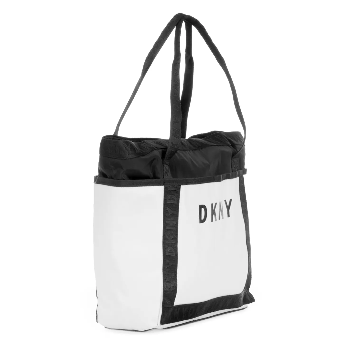 Dkny Black And White Tote Bag With Logo For Girls And Teen