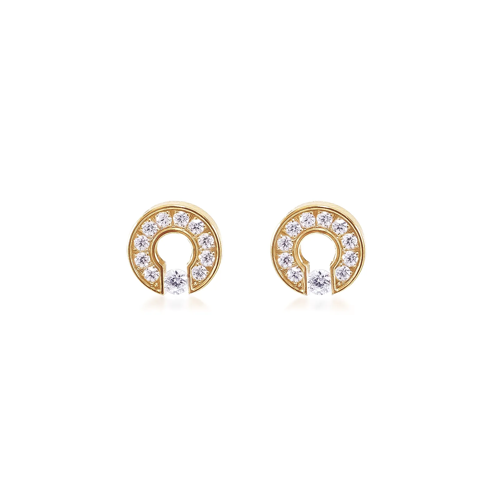 ER118G B.Tiff Barrel Gold Plated Stainless Steel Earrings