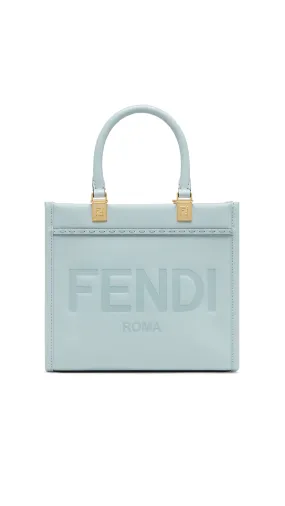 Fendi Sunshine Small Leather Shopper - Pale Blue