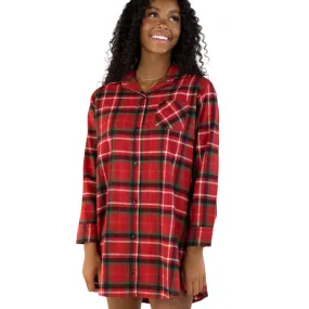 Flannel Christmas Plaid | Button Nightshirt