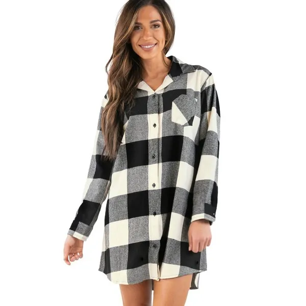 Flannel Truck Plaid | Button Nightshirt