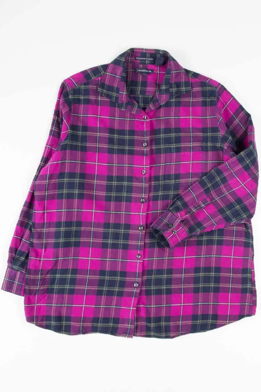 Fuchsia Lands' End Vintage Flannel 2966