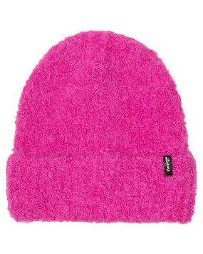 Fuzzy Beanie in Dark Pink